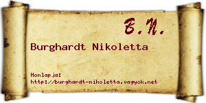 Burghardt Nikoletta névjegykártya