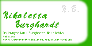 nikoletta burghardt business card